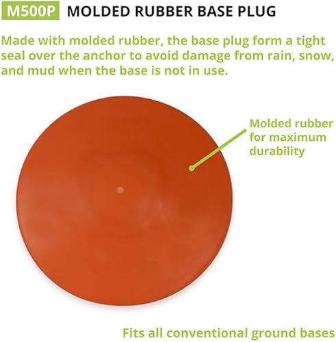 Miniatura 3 de Champion Sports Tapón de base de goma moldeada para béisbol/sóftbol, naranja (paquete de 3)
