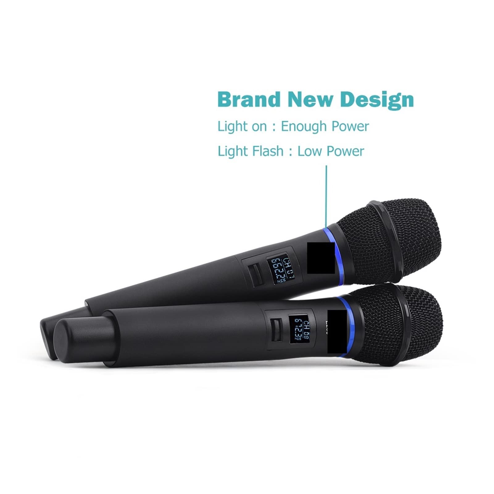 CLEIDE Mixer Audio, Frequenza Fissa Uhf di Microfono Wireless a Doppio Canale Mic HARKHELD Metallo Professione for Parte CHRUCHE Facile da Usare e Controllare, Compatibile con PC