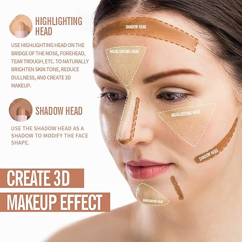 Miniatura 6 de KIMUSE Maquillaje suave y barra de contorno de crema doble de 2 colores