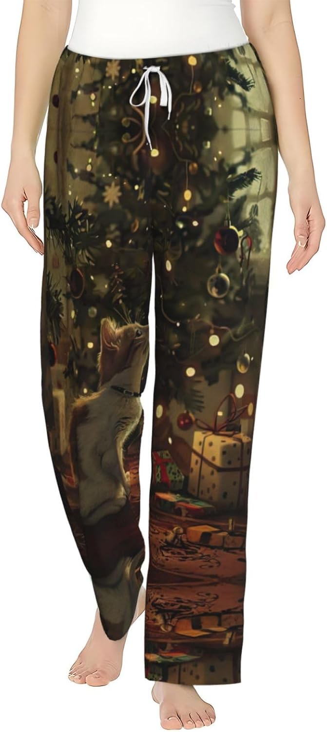 Merry Christmas Print Cozy Women'S Flannel Pajama Pants,Perfect For Christmas And Everyday Comfort