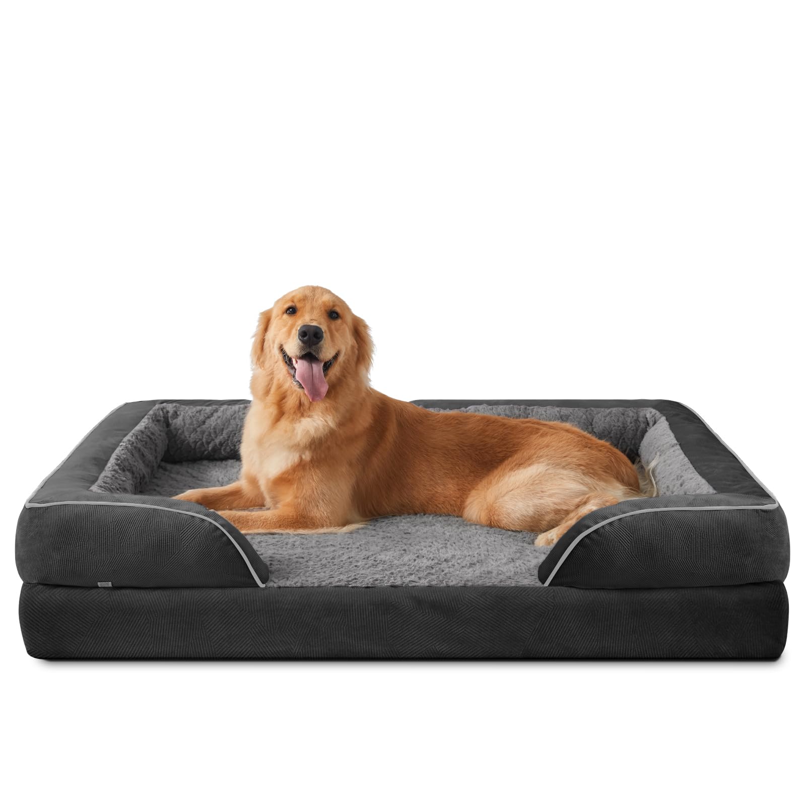 INVENHO Orthopedic Dog Beds Large Sized, XL Egg-Crate Foam Dog Couch with Washable Removable Cover, Waterproof Lining and Nonskid Bottom