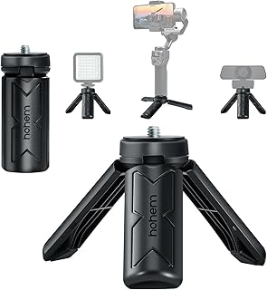 hohem Mini Tripod, Tabletop Desktop Stand Compact Tripod with 1/4" Screw, Fits for iSteady M6 Kit, Mobile Plus, XE kit Gimbal Handle Grip Stabilizer and All Cameras