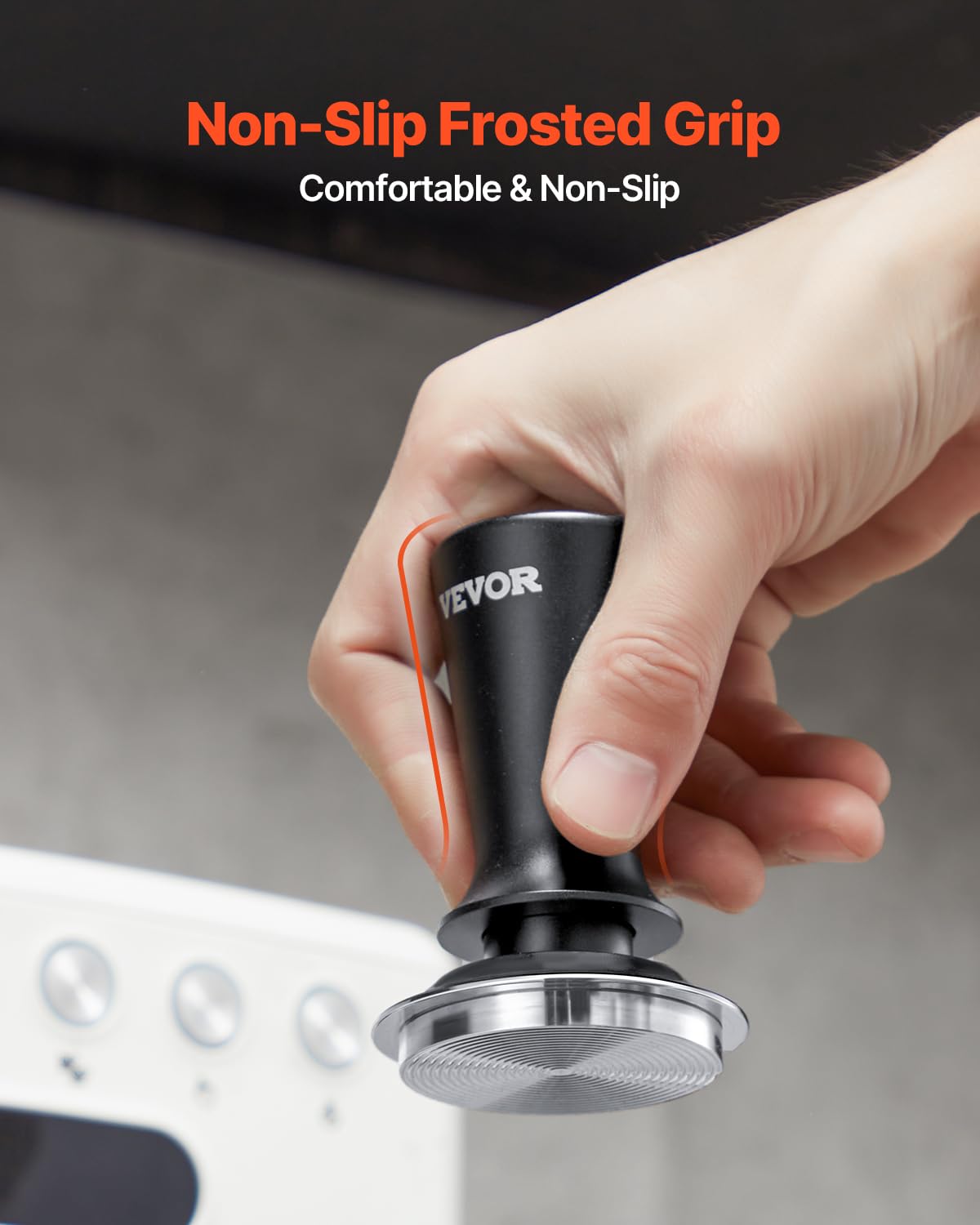 VEVOR Pressino per Espresso Manuale da 53 mm Tampone da Caffè a Molla 13,6 kg con Forza Stabile, Tamper per Caffè in Acciaio Inossidabile e Lega di Alluminio con Manico Testurizzato Antiscivolo