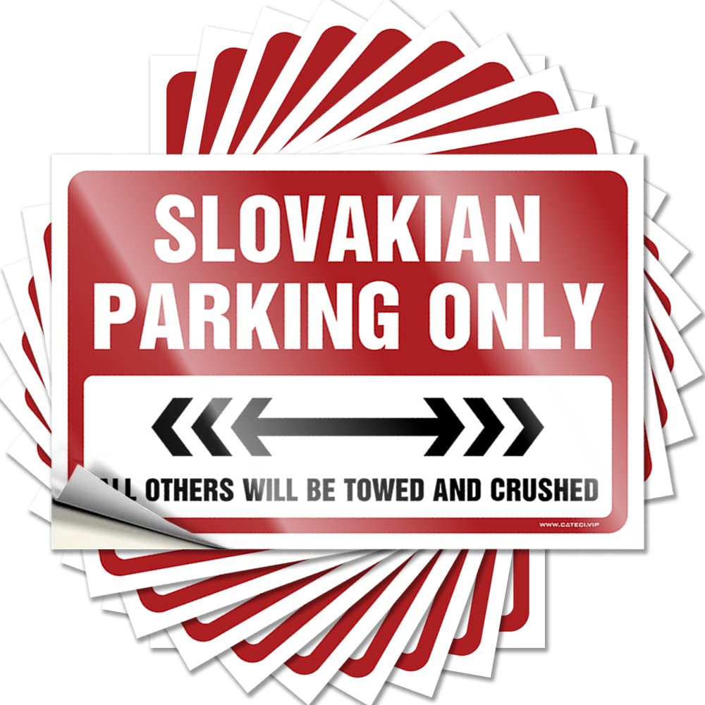 Lettering Sticker Garage Coffee Slovakian Parking Only for Darts - Mimosa Easy Peel Removable(6X9CM)