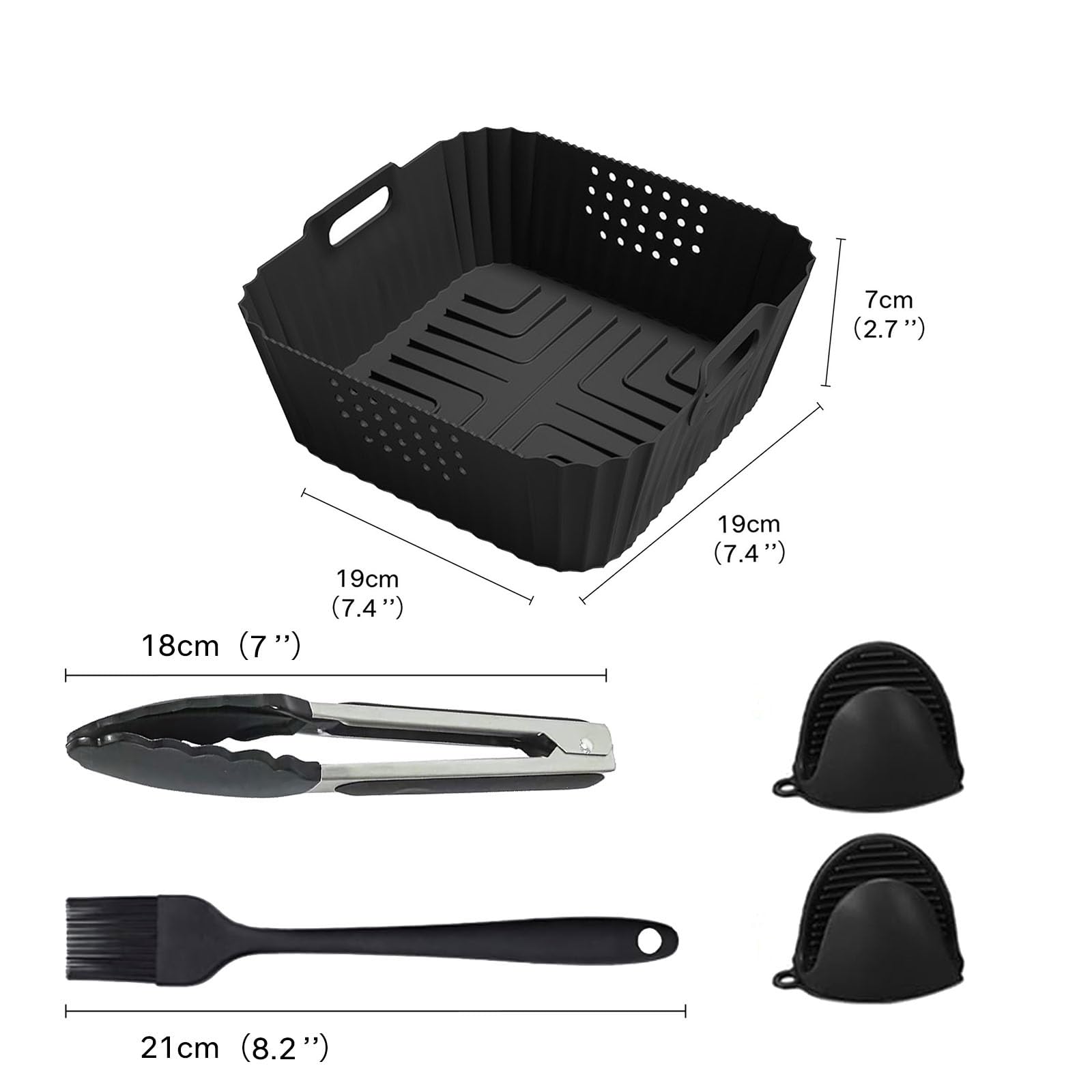 7pcs Accessories for Ninja Air Fryer Pro XL 6-in-1 - AF181 &AF141 6.5 QT Air Fryer, with brushes Clip Spatulas Baking trays Baking Needles Hand Clips,Recipes (6.5QT) 7