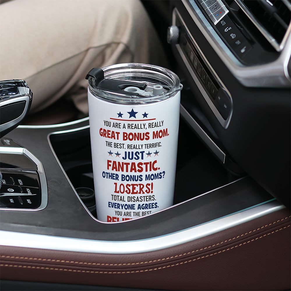 Best Bonus Mom Gifts from Daughter Son - Birthday Gifts for Bonus Step Mom Stepmom, 20 OZ Stainless Steel Insulated Travel Coffee Tumbler Cup - Image 5