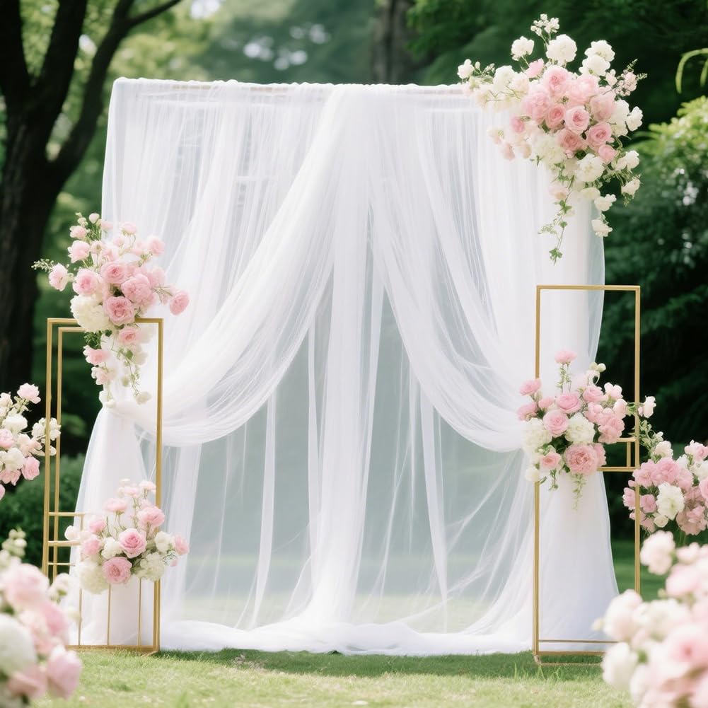 Tessuto in tulle bianco organza - 3 m x 160 cm, per tavolo fai da te, feste, matrimoni, decorazioni in tulle