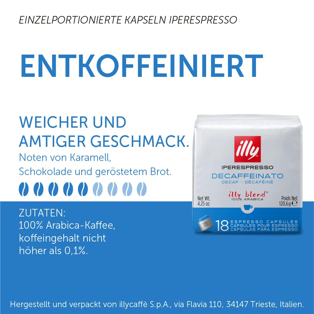 illy Iperespresso Decafé bezkofeinowa kawa kapsułki do iperespresso, 1 x 18, 121 g