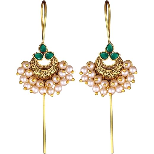 Peacock Style Pearl Beaded Earrings