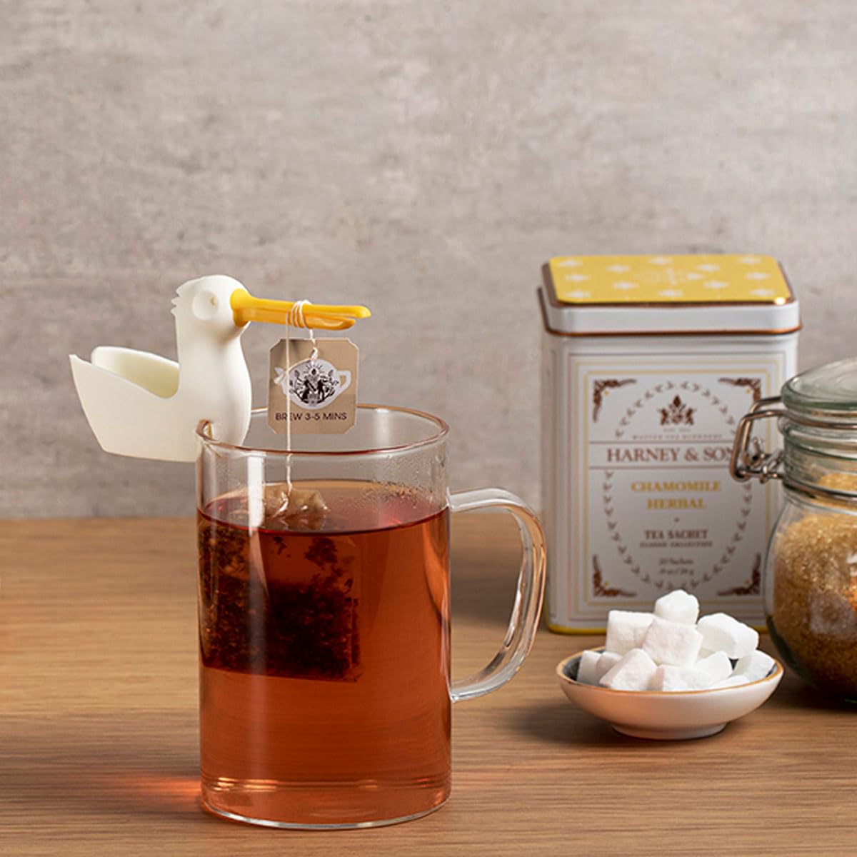 Peleg Design Pelicup: Tea Bag Holder - Fun Pelican-Shaped Tea Bag Holder for Cup w/Tea Bag Rest, Silicone Holder for Tea Bags, Mug Tea Bag Holder, 2.3x4.3x1.2 in, Cute Tea Accessories for Tea Lovers