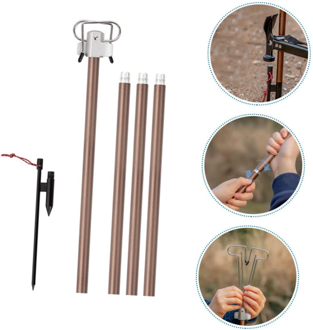Outdoor Camping Lantern Pole Stand Rechargeable Led Light Bracket Aluminum Alloy Portable Foldable