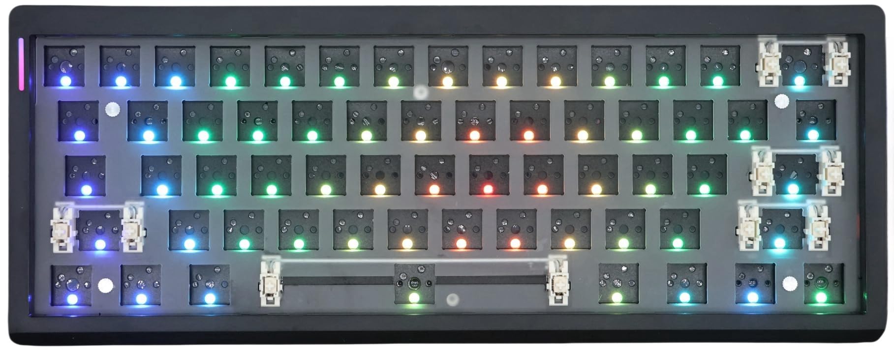 Cmokifuly GMK61 60% Mechanical Keyboard Kit Tri-Mode South-Facing RGB LED for 3/5pin Switches,61 Keys Hotswap Socket PCB Gasket Mounted Plate DIY