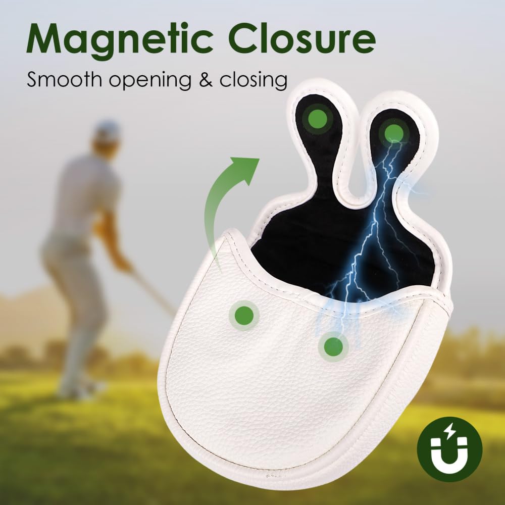 Funda para Palos de Golf, Funda de Piel para Putter con Cierre Magnético
