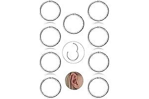 Exquisite 9-Piece Cartilage Hoop Jewelry: Versatile Piercing Adornment