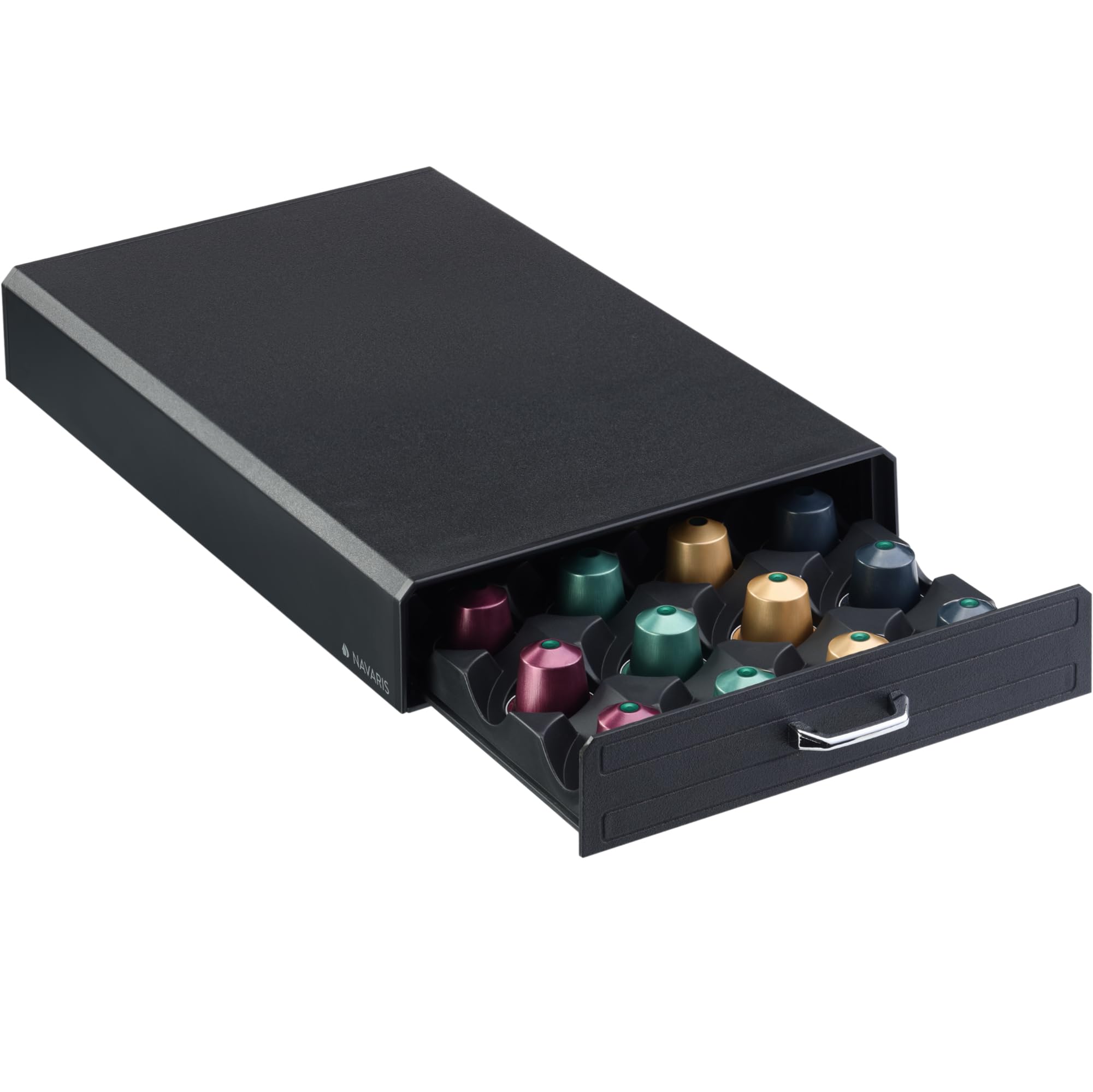 Navaris Tiroir à Capsule de Café - Rangement Support pour Dosette Machine à Café Nespresso Vertuo - Distributeur Range-Dosette pour Capsules Vertuo 43 x 23,6 x 5,8 cm