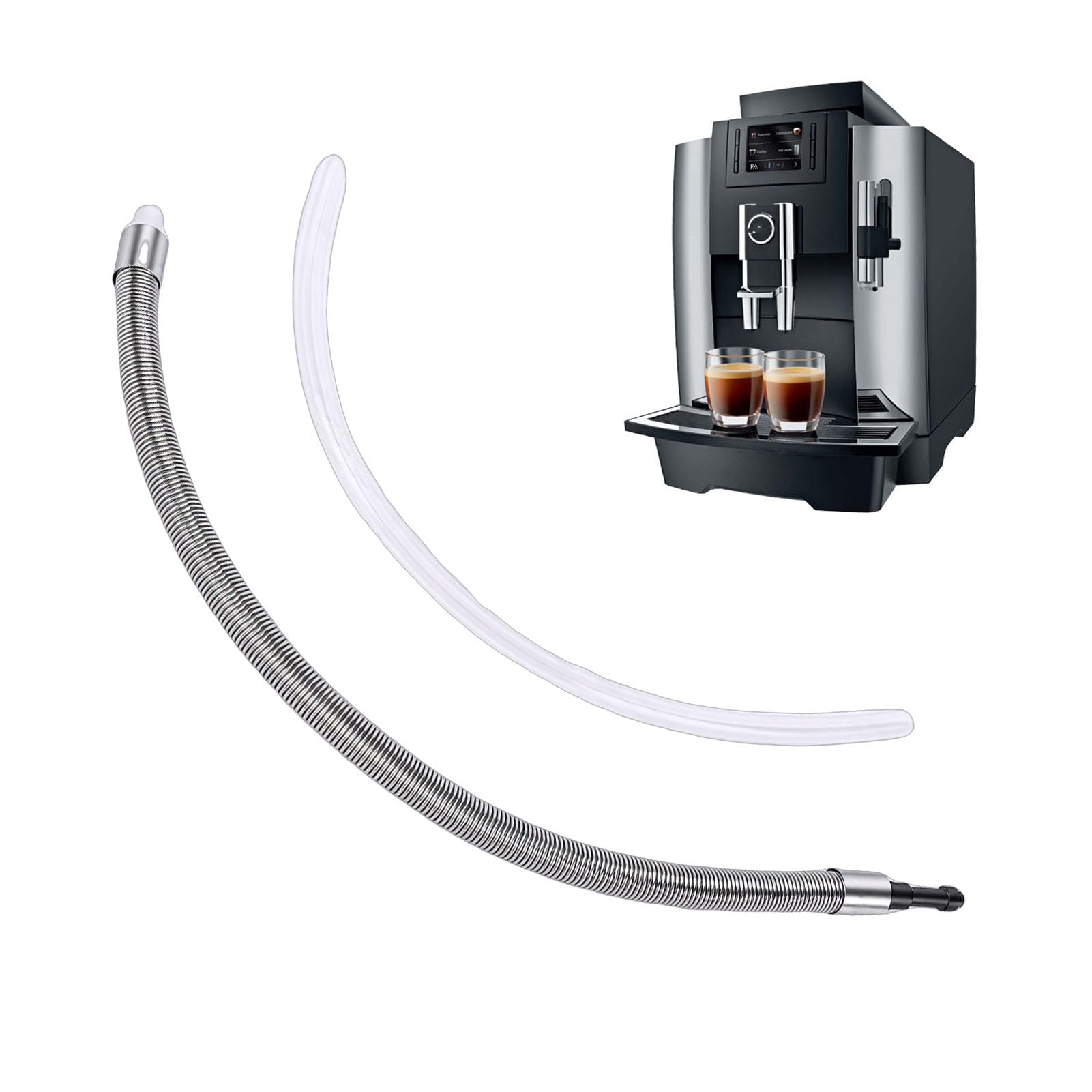 Sostituzione del tubo del latte per macchina da caffè Jura WE8 E6 D6 Z8 Z6 Involucro del tubo del latte in acciaio inossidabile (Adattatore HP1)