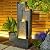 SERBILHOME Water Fountain Outdoor Indoor Modern Cascading Floor - Standing Fountain with Led Lights and Pump 39.3” H Contemporary Curves Garden Fountain for Office,House, Garden, Patio