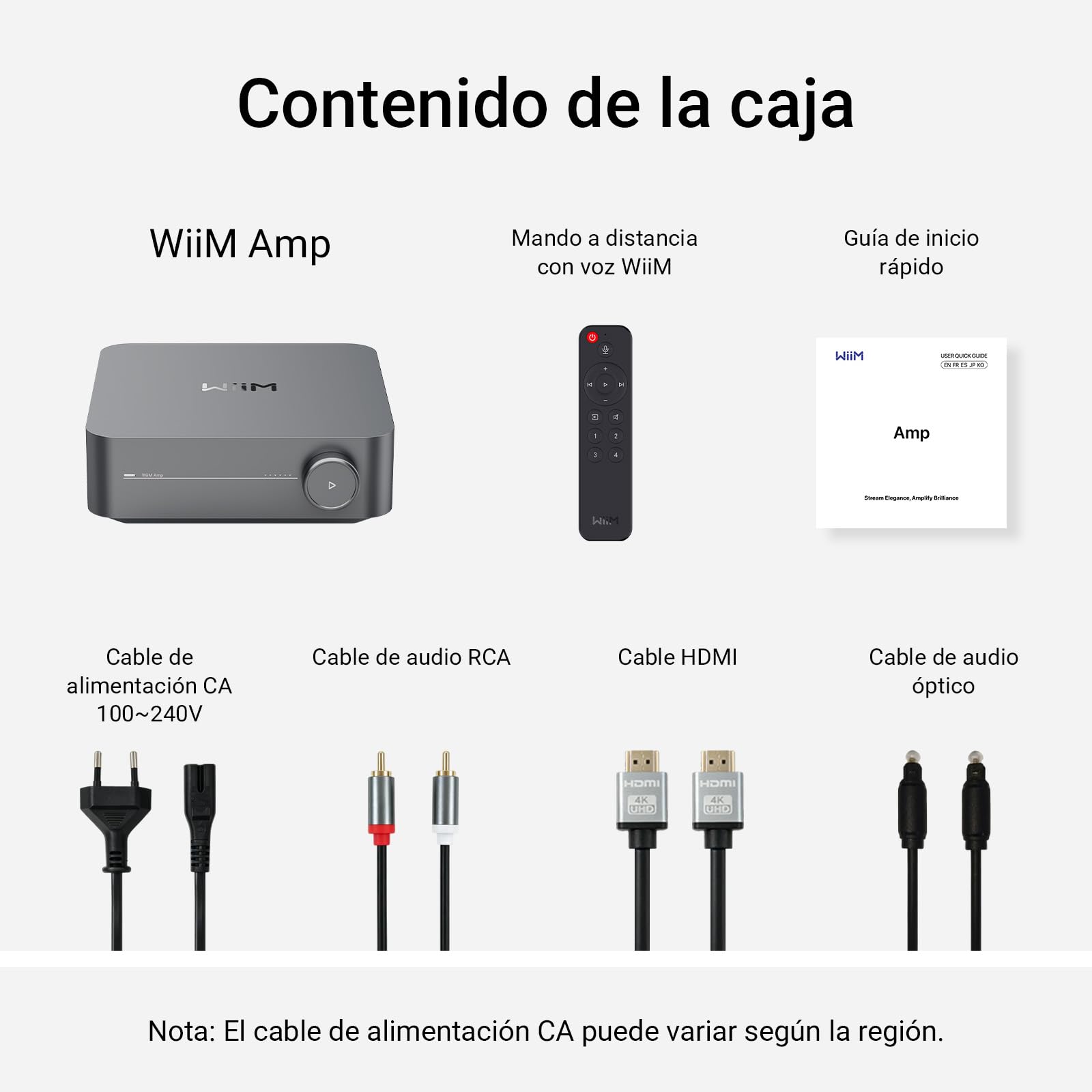 WiiM Amp: Amplificador de Streaming Multiroom | Compatible con AirPlay, Google Cast, Alexa | HDMI, Control por Voz | Transmite Desde Spotify, Amazon Music, Tidal y más | Gris Espacial