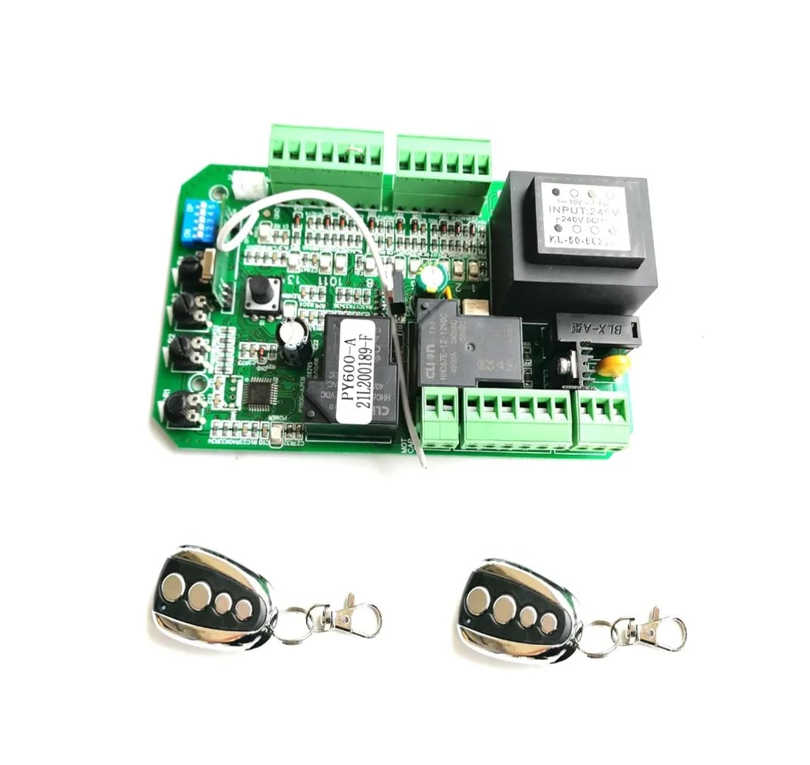 Moteur Portail Coulissant Ouvre-moteur de porte coulissante, Version universelle, carte mère remplacement, Circuit imprimé, télécommande à Code roulant 433.92Mhz(2 remote control kit)