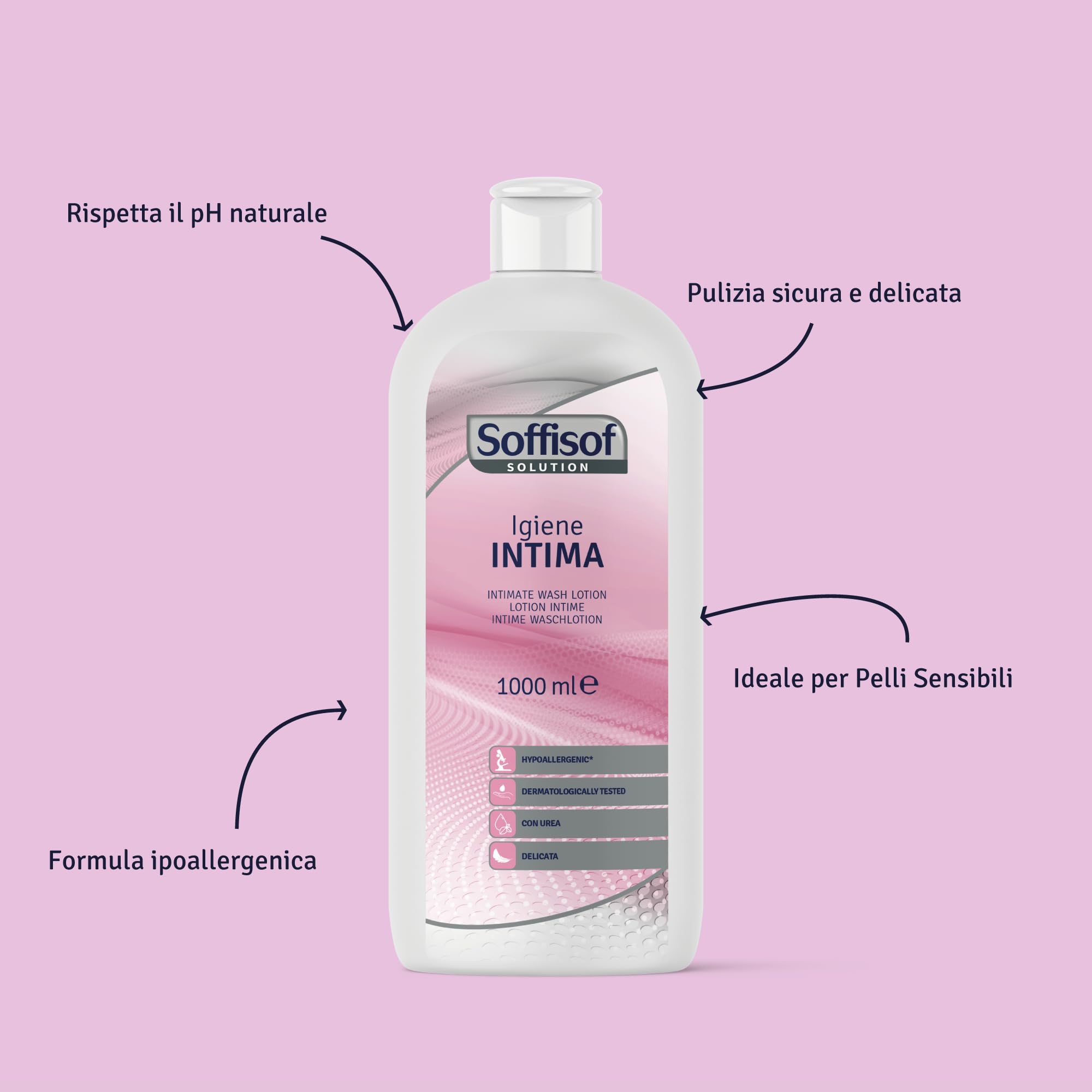 Soffisof Detergente Igiene Intima 3x1000 ml - 3x Dermodetergente Intimo Anziani e Adulti - Detersione Delicata per Pelli Sensibili - 3 Ricariche da 1 Litro