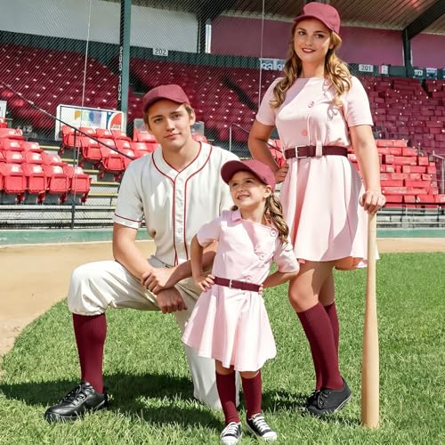 Image of XZQTIVE Baseball Softball Socks and Baseball Softball Belt Combo Set Knee-High Soccer Socks for Kids Youth Adult