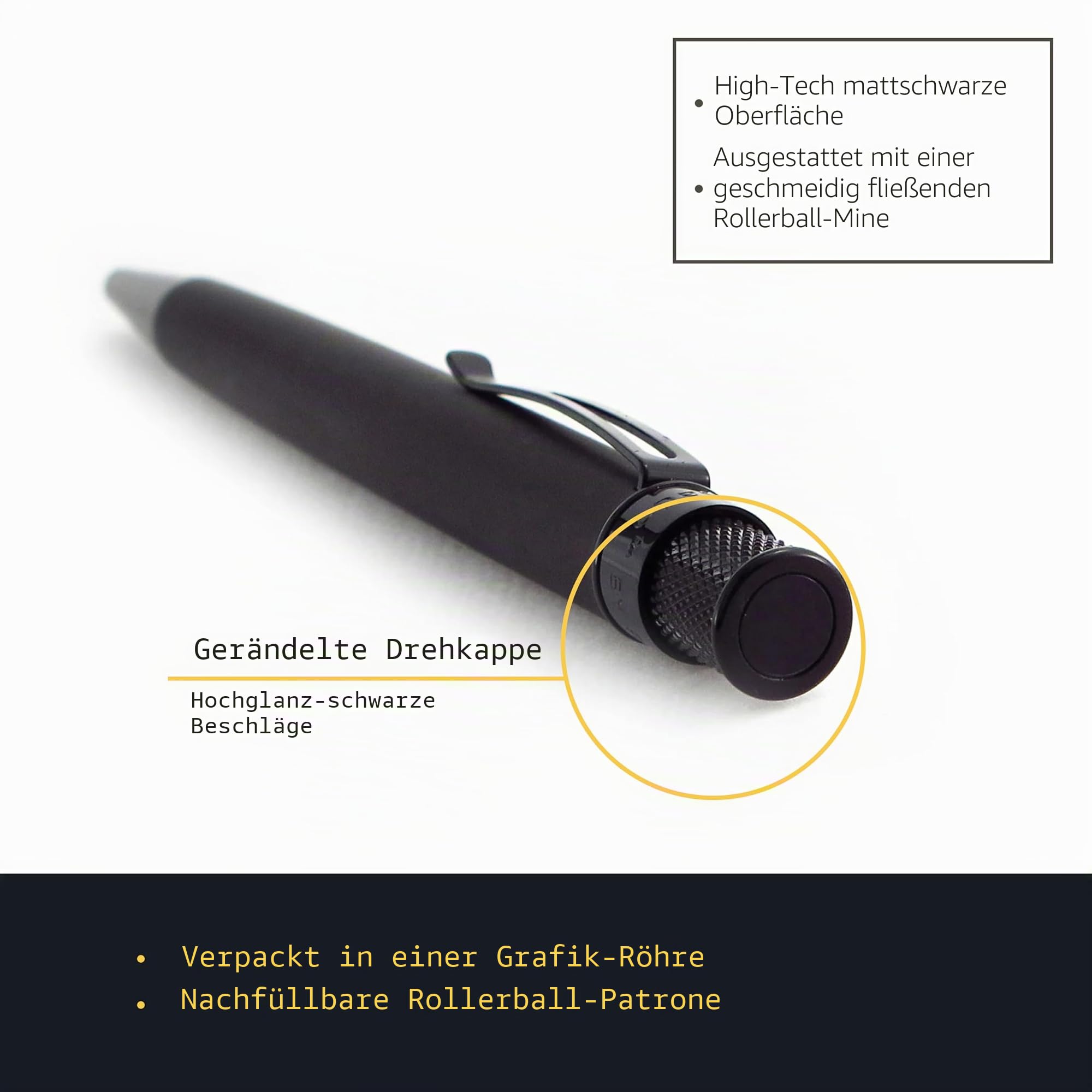 Retro 51 Tornado Deluxe Stealth VRR-1701 Tintenroller, Schwarz