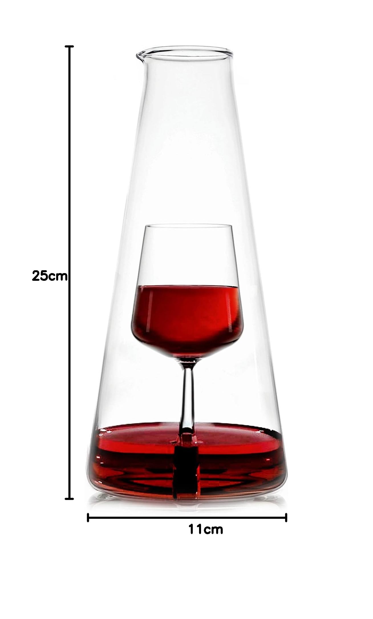 Ichendorf Milano Caraffa Vino | Collezione Inbottiglia | 110 cl | Vetro Borosilicato | Fatto a Mano
