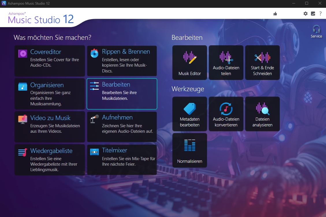 Ashampoo Music Studio 12 - Musikprogramm für PC, Audio-Bearbeitung und Aufnahme, 1 Benutzer Lizenz, Aktivierungscode per Post