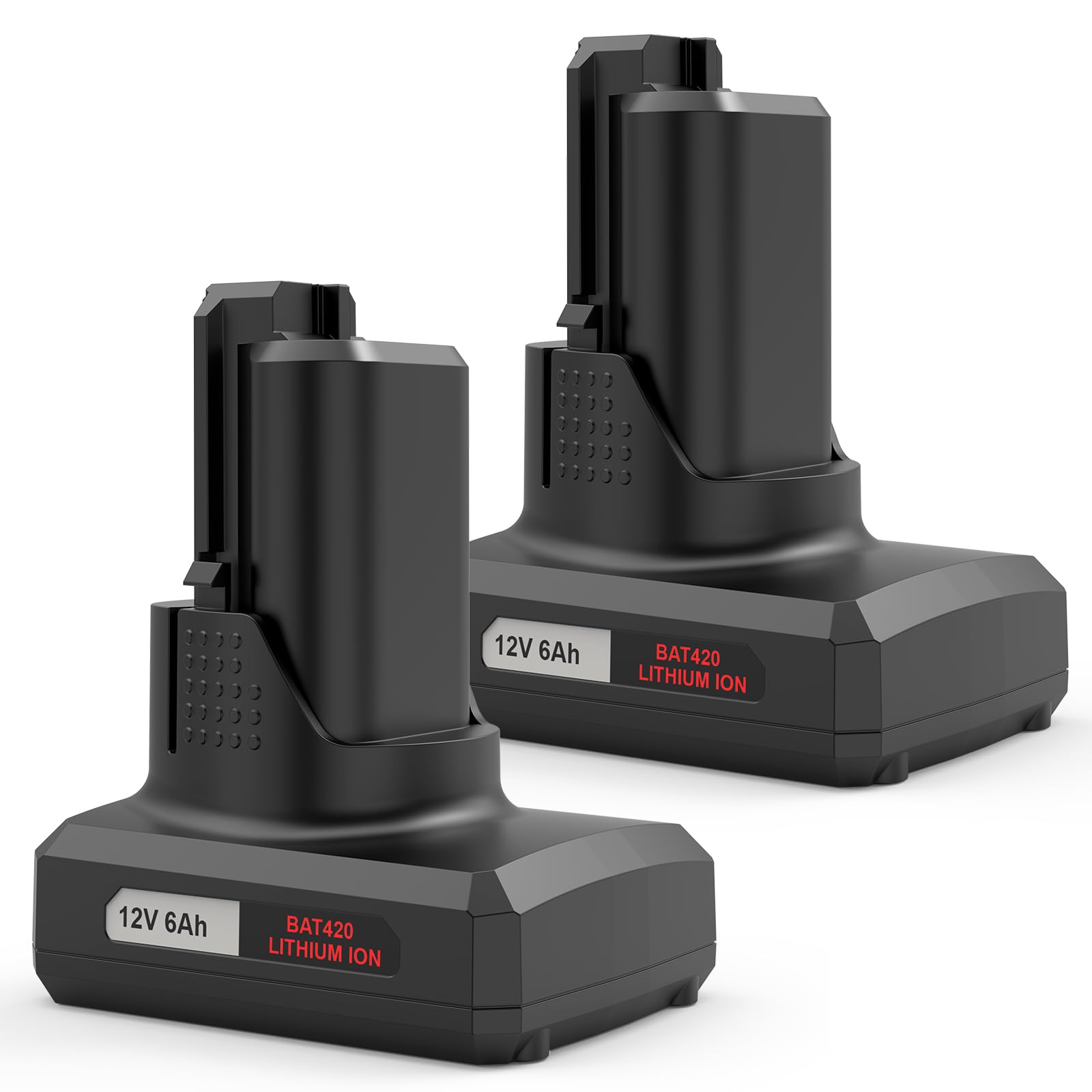 Batería de ion de litio para Bosch BAT420, 12 V, 6000 mAh, 2 unidades, para Bosch BAT420, compatible con 2607336013, 2607336014, BAT411, BAT411A, BAT412A