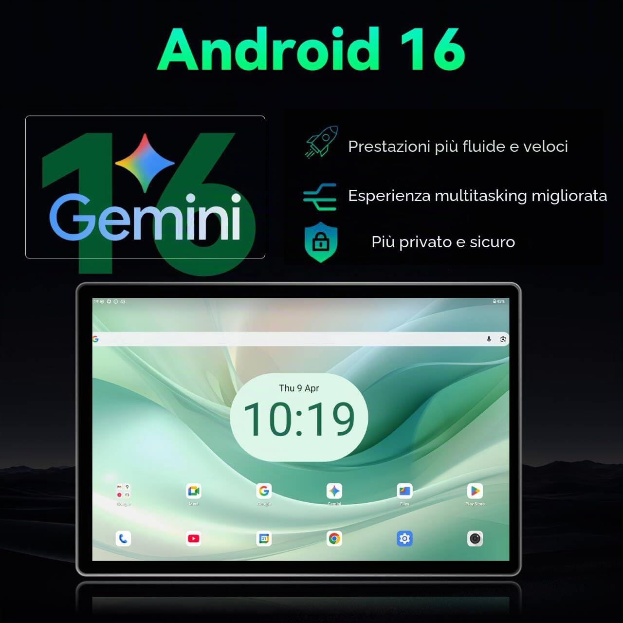 Crelander Tablet Android 16 da 10,1 pollici, 12 GB + 128 GB, batteria da 5000 mAh, touch screen 1280 x 800, Bluetooth/WiFi, con custodia, tastiera, mouse e pennino capacitivo (grigio)