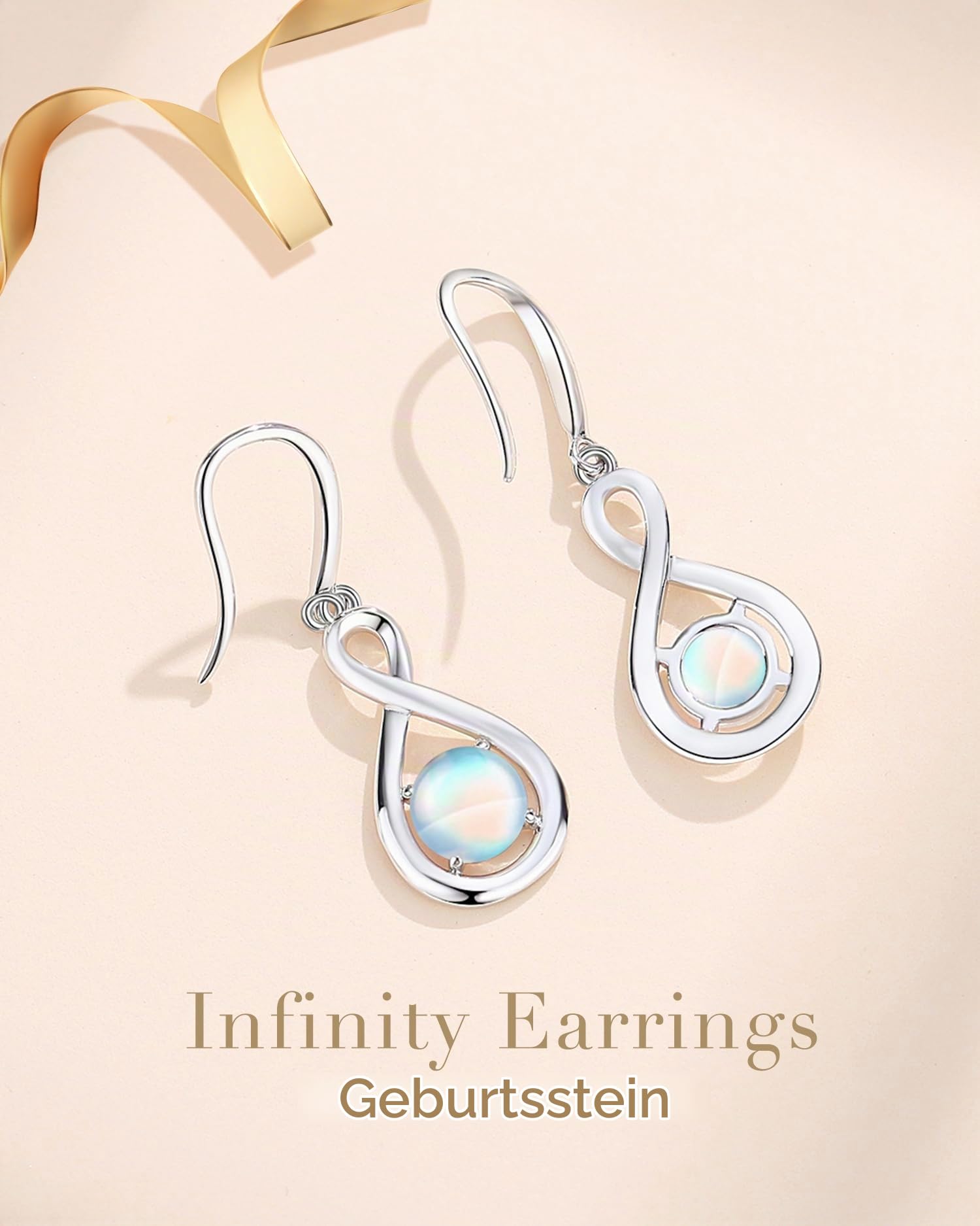 FANCIME Infinity Ohrringe Hängend für Damen mit künstliche Edelsteine