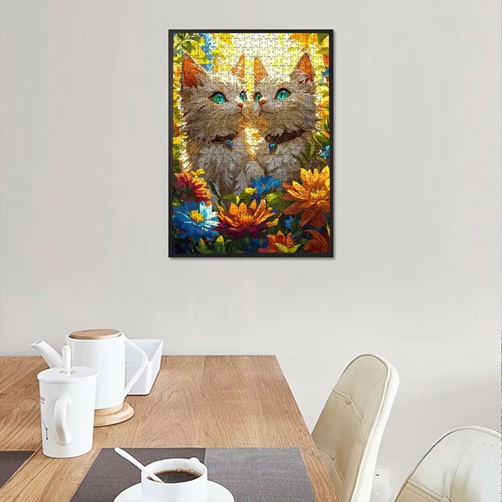 Zwillinge Katzen Puzzle 2000 Teile, Klassische Puzzles, Geschicklichkeitsspiel Puzzle für Erwachsene, Puzzlespiele für Die Ganze Familie, Mit Schöner Verpackung, Dekoration Puzzles DX0YL3-854