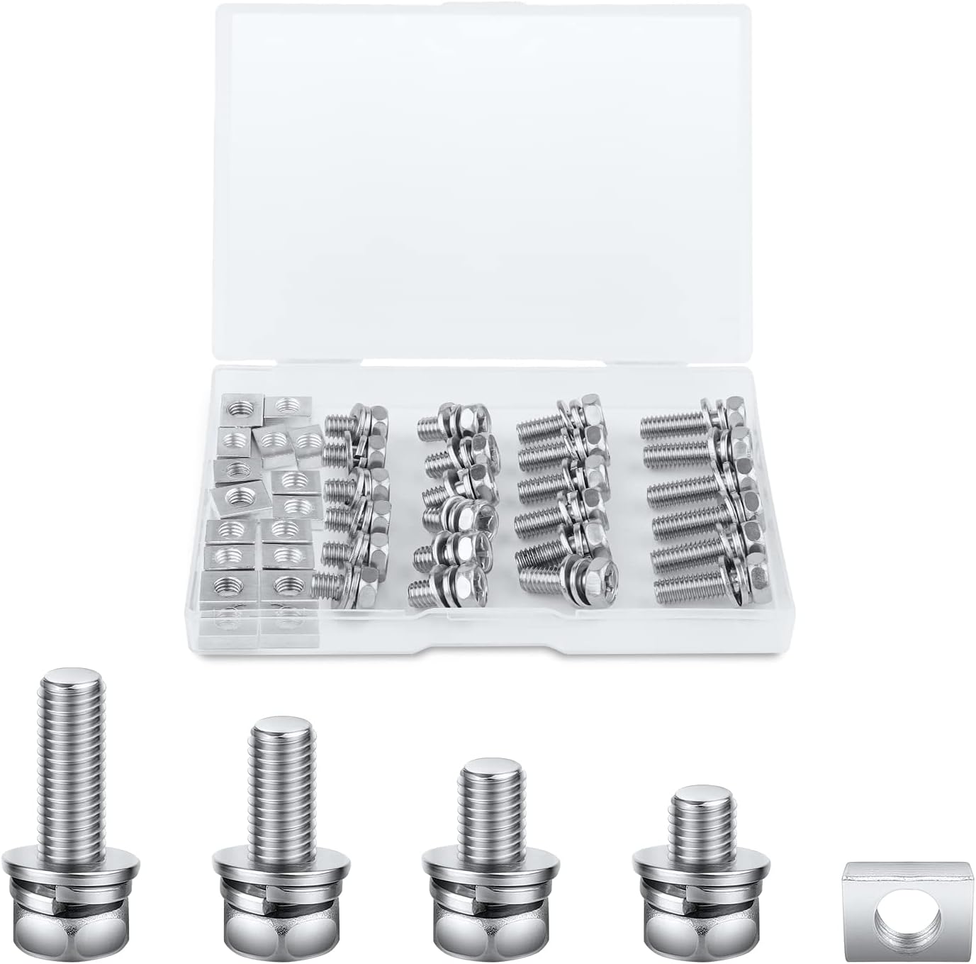 Motorcycle Battery Terminal Screws, M6x10/12/16/20mm 24 Sets Motorcycle