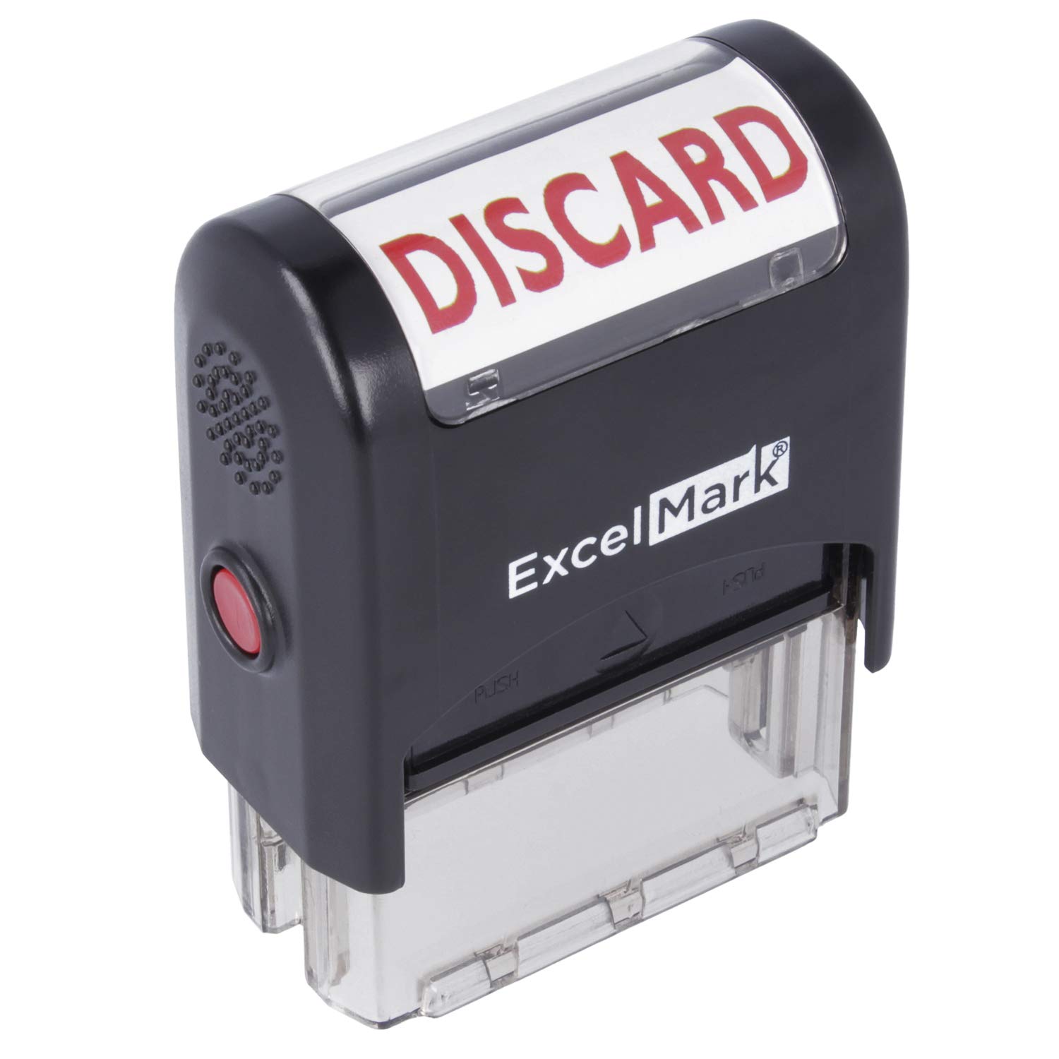 ExcelMark Discard Self Inking Rubber Stamp - Red Ink (A1539)