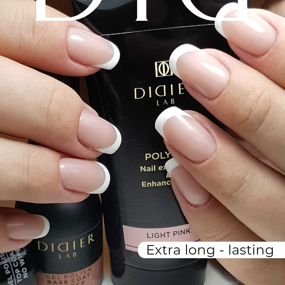 Didier Lab - Premium Polygel Light Pink - Nail Extension and Repail Gel for Broken Nails - Nail Enhancement - Builder Base Gel for Nails - Long Lasting - For UV/LED Lamp - Pink Polygel - 2.12.oz