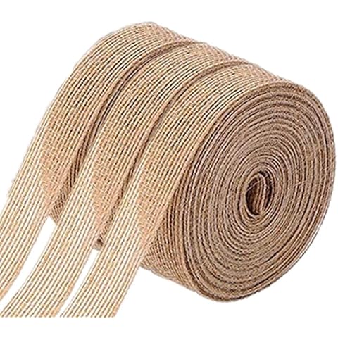 30M Juteband Sackleinen, 2cm geschenkband jute, naturband Vintage Dekoband, jute band für Hochzeitdeko, Handwerk, Weihnachten, Geschenkverpackung Cover