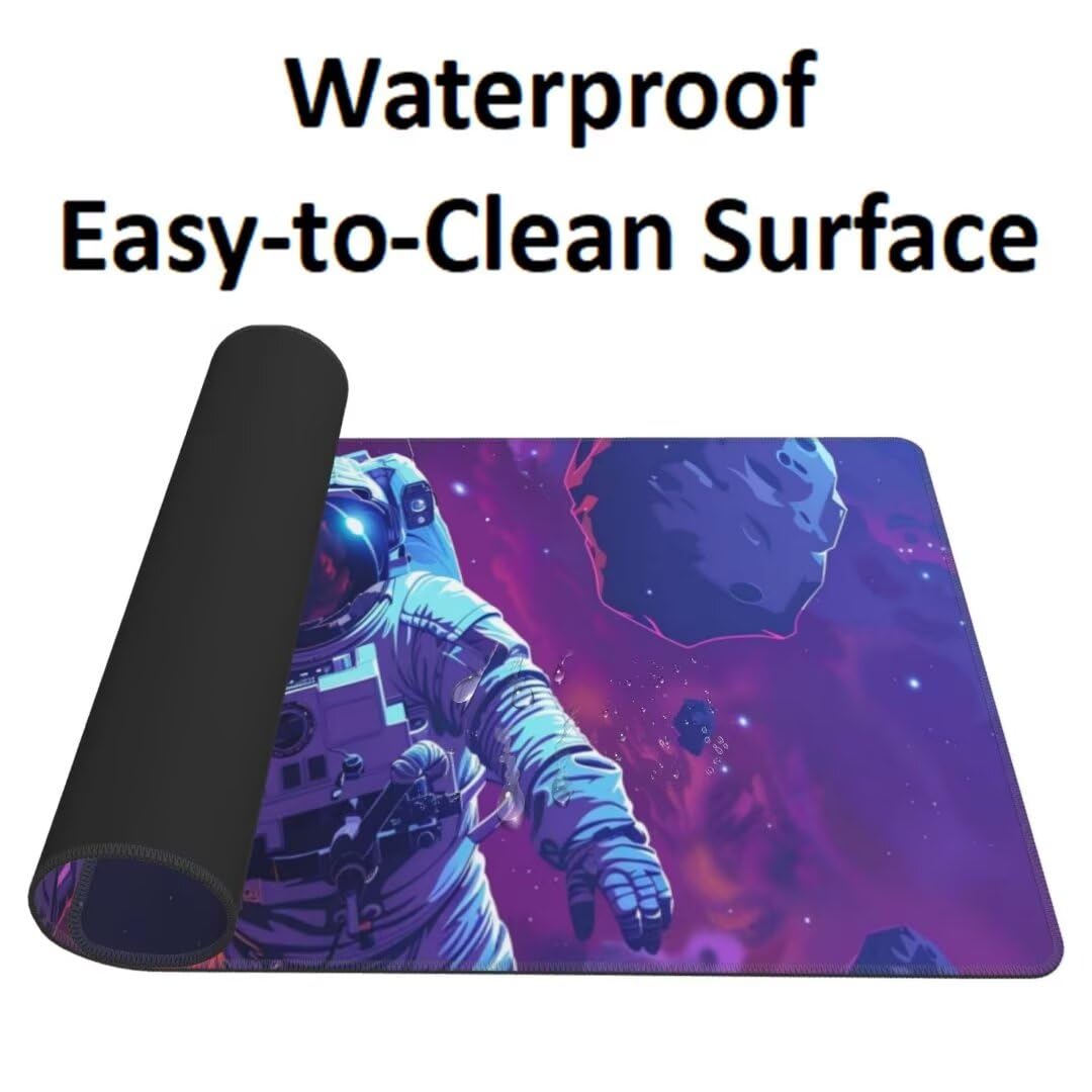 Astronaut Mauspad 1600 x 800mm, Mousepad XXL Schreibtischunterlage Universum Mouse Pad, Wasserdicht und Rutschfest Gaming Mauspad, Verbessert Präzision, Gaming-Mauspads für Pc und Gaming Zubehör qw97