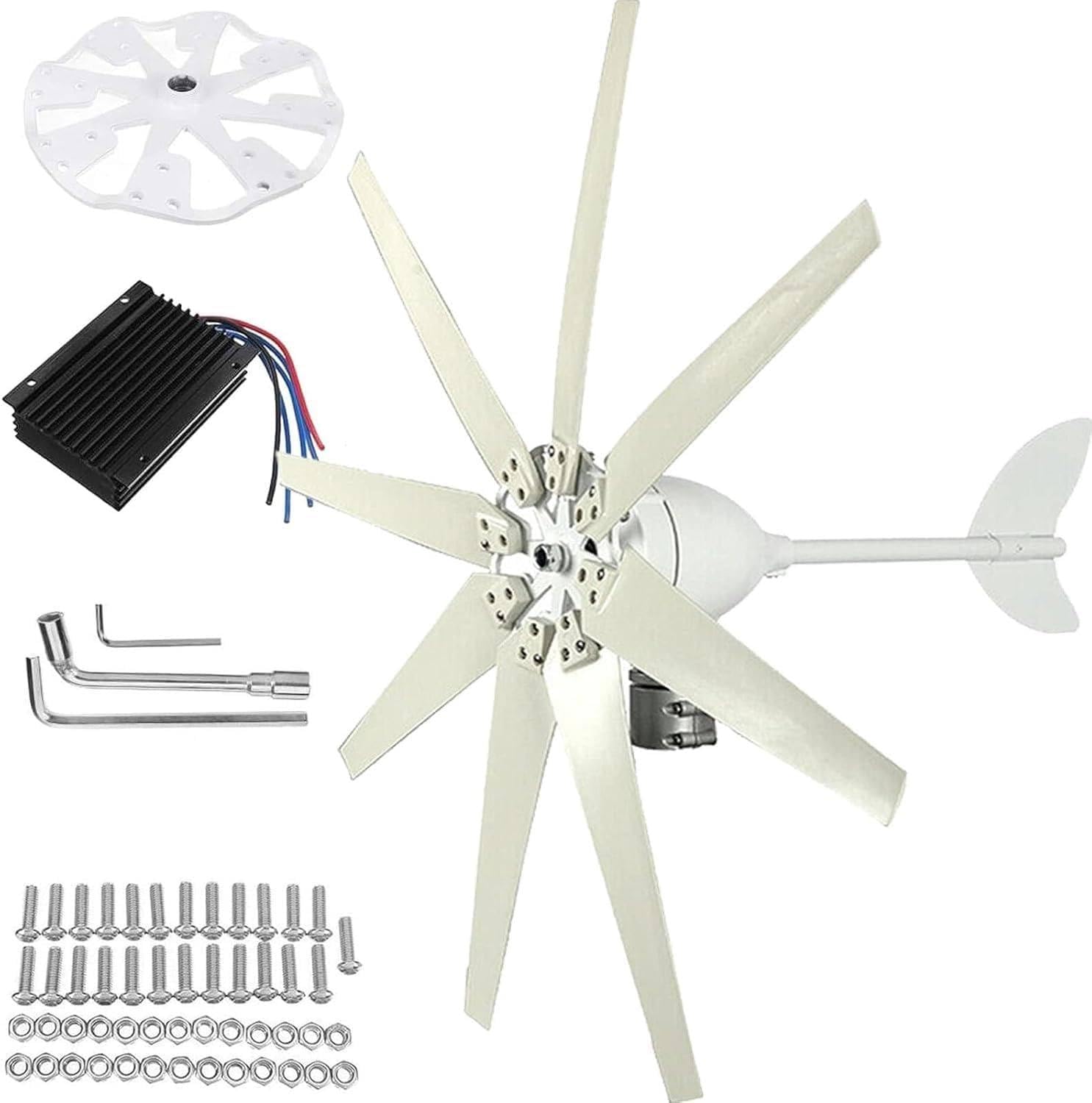 3000w Windkraftanlage – Kleine Windmühle Für Privathaushalte, 12v/24v/48v Hybrid-Solar-Windkraftanlage, Magnetschwebe-Generator 12V