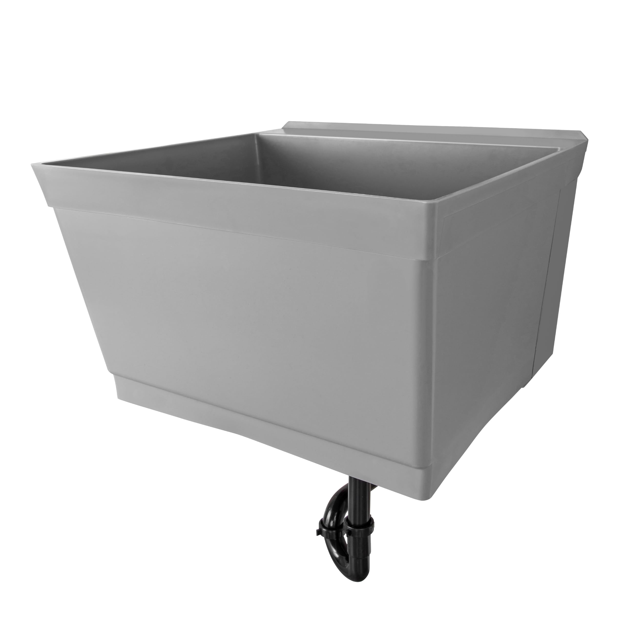 JS Jackson Supplies Tehila Grey Wall-Mounted Utility Sink Tub Kit, Wall-Mounted Utility Tub with Wall Bracket, Floating Utility Sink for Laundry Room, Garage, Workshop, and More
