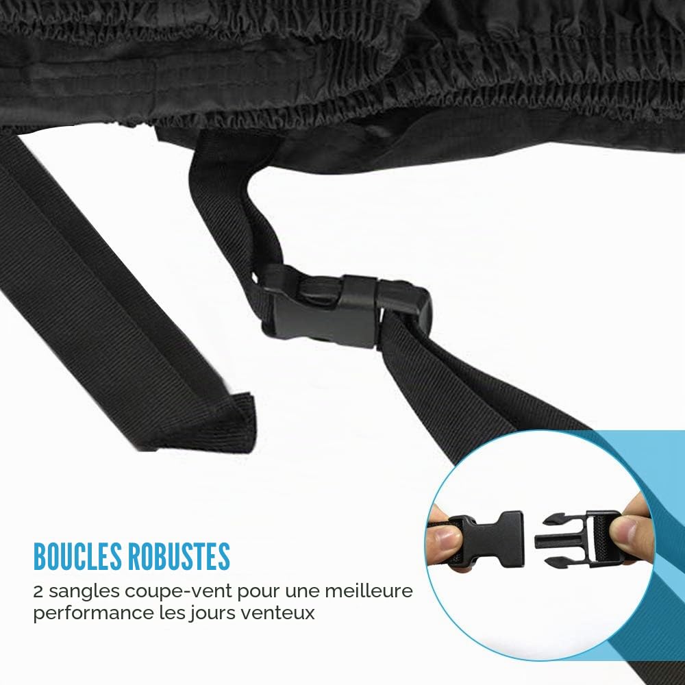 Housse pour VTT imperméable pour Polaris Sportsman Yamaha Grizzly Honda FourTrax Kawasaki KFX Longueur de la Roue jusqu'à 210cm