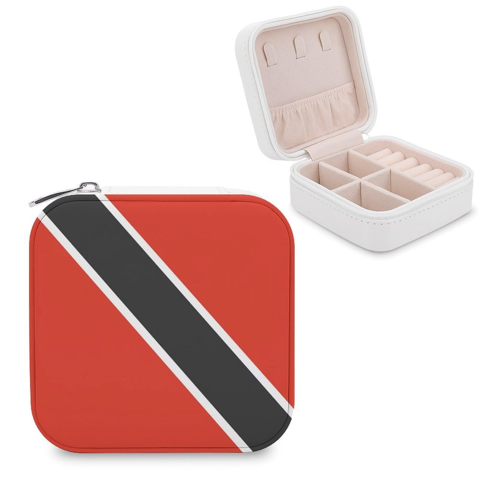 CUTJMDNGH Flag of Trinidad And Tobago Jewelry Box for Women Jewellery Case Organizer Storage Boxes Craft