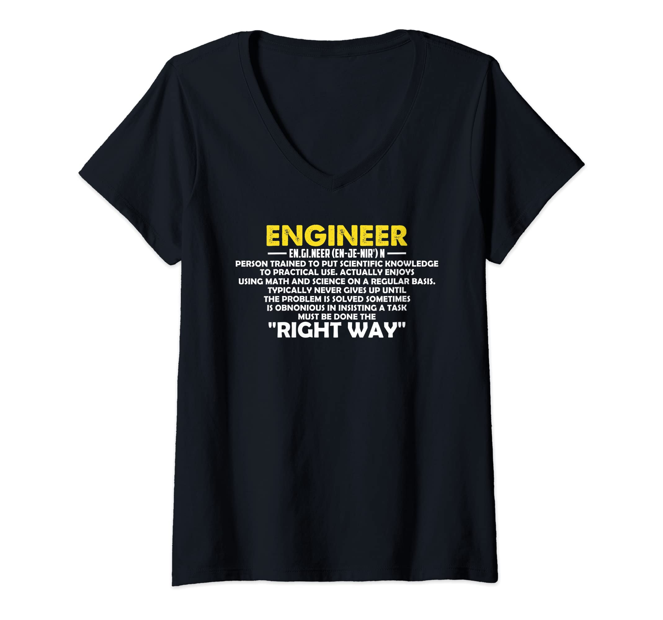 Womens Computergear Funny Engineering Engineer Definition V-Neck T-Shirt