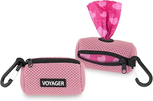 Miniatura 8 de Best Pet Supplies Paquete de 2 soportes para bolsas de excrementos de perro, con clip de correa, bolsa dispensadora de malla reutilizable para