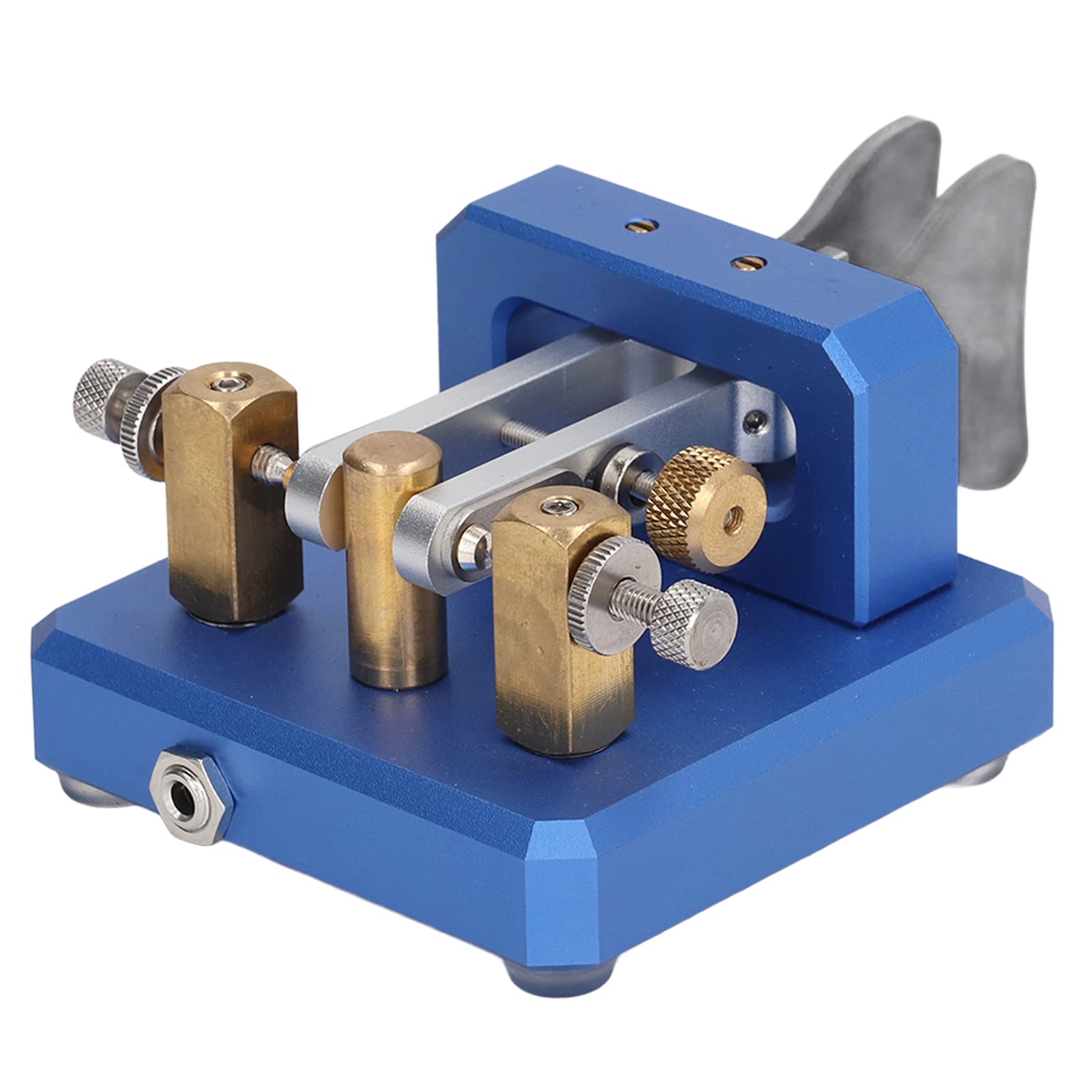 Chiave codice Morse Doppia paletta Chiave telegrafica CW automatica Strumento chiave codice Morse Acciaio (Blu)