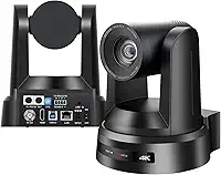 Câmera NDI PTZ 4K,AI Auto Tracking USB3.0/3G-SDI/LAN HDMI PTZ Câmera 20X Óptica com PoE Transmissão ao vivo para igreja, adoração, transmissão de eventos(Enviado do Brasil, sem impostos adicionais)