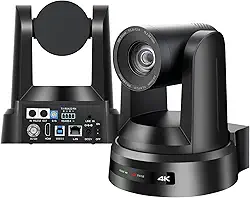 Câmera NDI PTZ 4K,AI Auto Tracking USB3.0/3G-SDI/LAN HDMI PTZ Câmera 20X Óptica com PoE Transmissão ao vivo para igreja, adoração, transmissão de eventos（Enviado do Brasil, sem impostos adicionais）