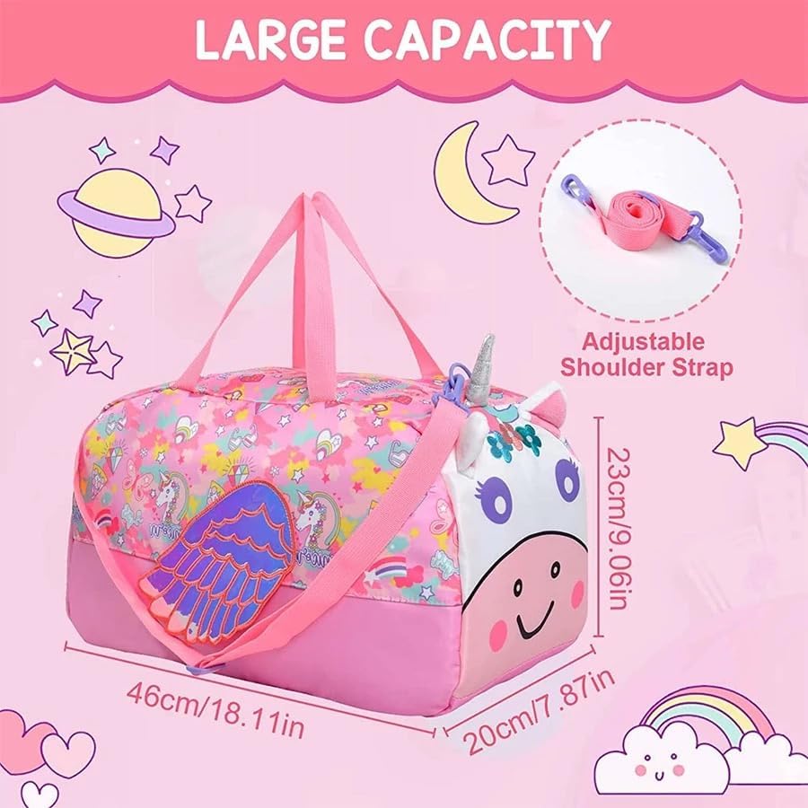 Image of 3D Design Duffle Bag for Kids & Adult| Large Compartment Foldable Luggage with Shoulder Strap | Lightweight Travel & Short Trips Storage Organizer for Women (Uni Animal)