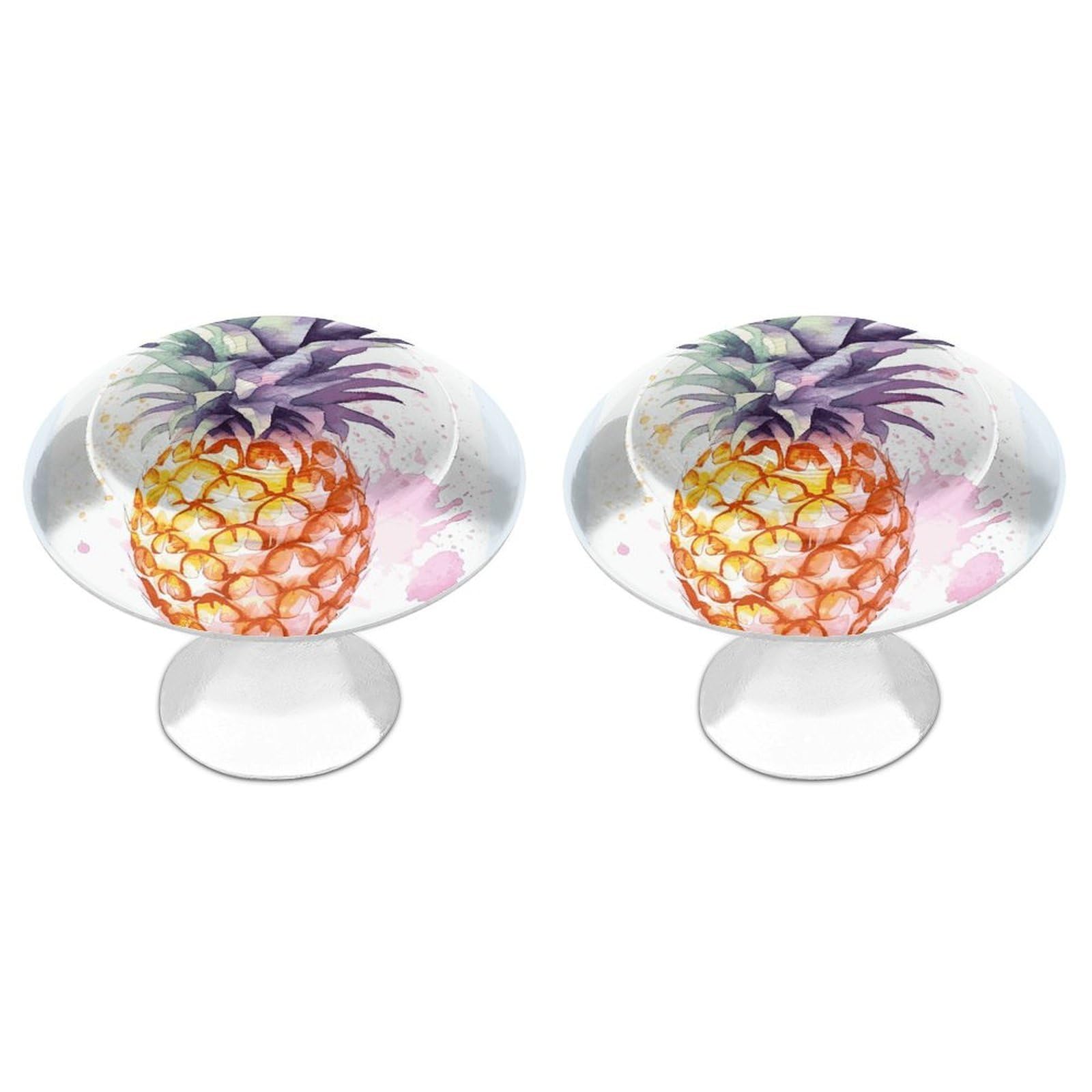 FekiLoot Pineapple Cabinet Knobs Personality Stainless Steel Round Drawer Handles Circle Modern Cabinet Handles Drawer Knobs for Kitchen Dresser Bathroom Cupboard Furniture