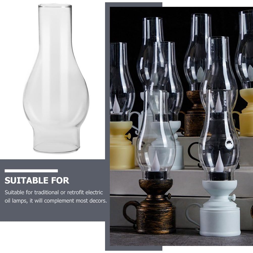 Housoutil Oil Lamp Globe, Hurricane Lamp Globes, Glass Replacement Oil Lampshade for Home Decor Indoor Outdoor