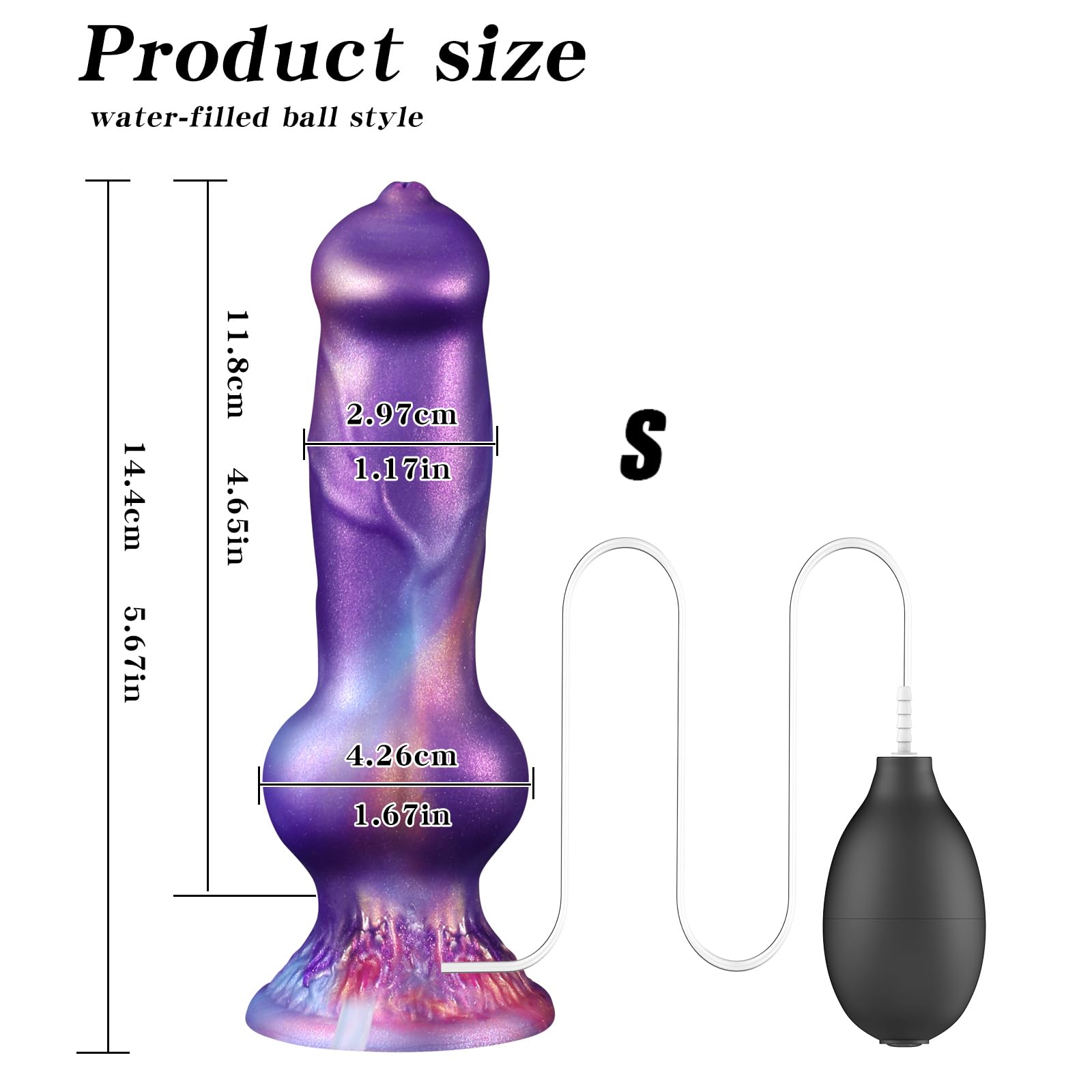 AMAZBEE Dildo eiaculanti con ventose e pompe ad acqua Plug anali eiaculanti mostruosi per SM Sex Toy Dilatatori anali in silicone con nodo (S,1)
